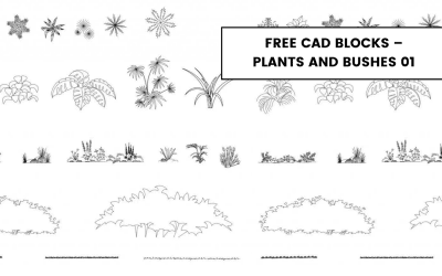 Free CAD Blocks – Plants and Bushes 01